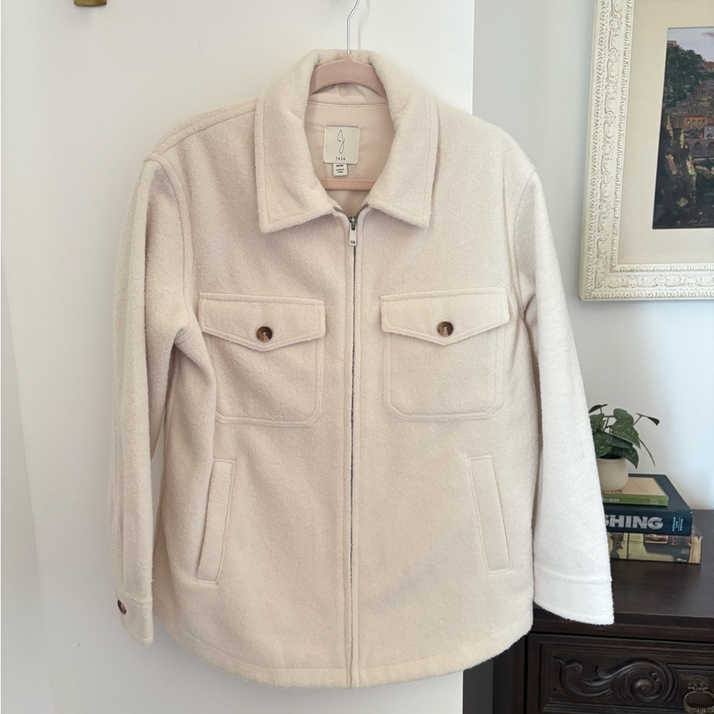 Joie Cream soft buclee zip up coat Jacket NWOT medium